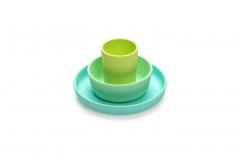 Set 3 recipiente pentru bebelusi - Silicone Meal Set - blue, lime & mint