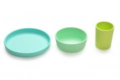Set 3 recipiente pentru bebelusi - Silicone Meal Set - blue, lime & mint
