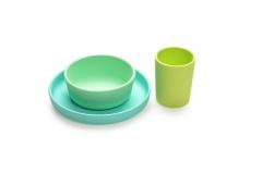Set 3 recipiente pentru bebelusi - Silicone Meal Set - blue, lime & mint