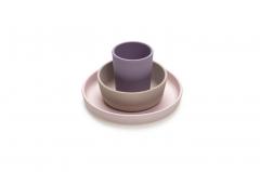 Set 3 recipiente pentru bebelusi - Silicone Meal Set - purple, pink & grey