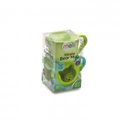 Set 2 cani pentru copii - Silicone Bear Mug, albastru si verde