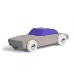 Jucarie artizanala din lemn - masinuta gri