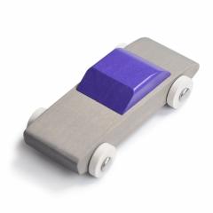 Jucarie artizanala din lemn - masinuta gri