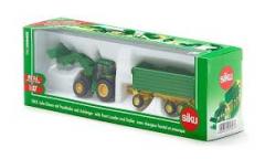 Tractor cu remorca si incarcator frontal - Verde