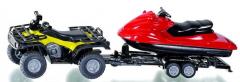 ATV cu remorca si jet-ski - Rosu si galben