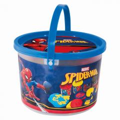 Set Galetusa cu 4 borcanase de plastilina si accesorii de modelat - Spider-Man