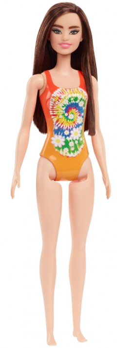 Papusa - Barbie Satena cu costum de baie portocaliu
