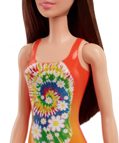 Papusa - Barbie Satena cu costum de baie portocaliu