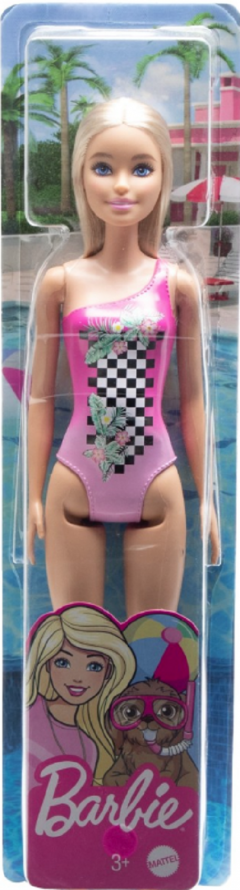 Papusa - Barbie Blonda cu costum de baie roz