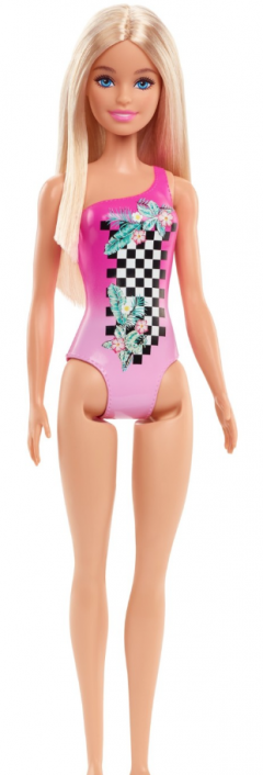 Papusa - Barbie Blonda cu costum de baie roz