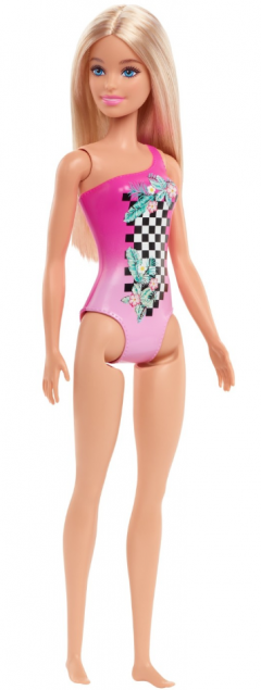 Papusa - Barbie Blonda cu costum de baie roz