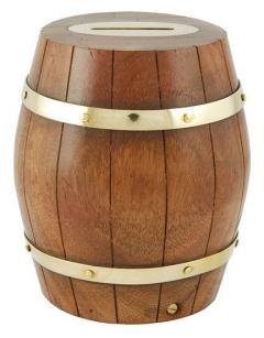 Batela Pusculita de lemn in forma de butoi 12cm