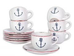 Set 6 cesti de cafea cu farfurii - Anchor