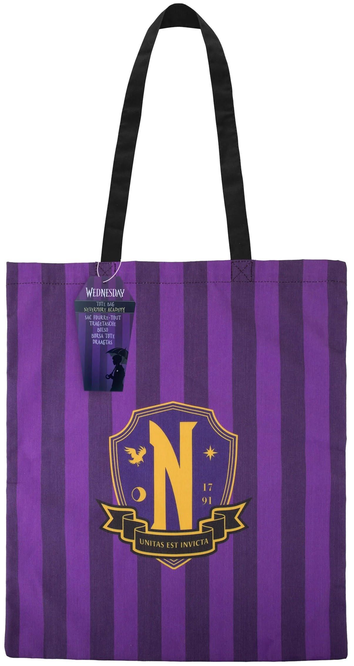 Wednesday Nevermore Academy Tie & Pin Badge - Officially Licensed Wednesday Addams Collection
