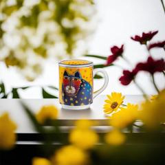 Cana cu infuzor si capac - Laurel Burch - Yellow