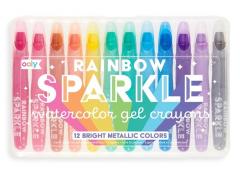 Set 12 creioane colorate cu gel si sclipici acuarela - Rainbow Sparkle