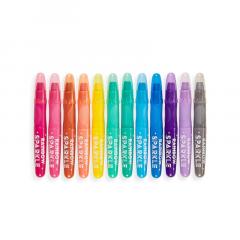 Set 12 creioane colorate cu gel si sclipici acuarela - Rainbow Sparkle