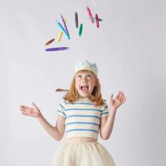 Set 12 creioane colorate cu gel si sclipici acuarela - Rainbow Sparkle