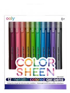 Set 12 pixuri cu gel colorate metalice - Color Sheen