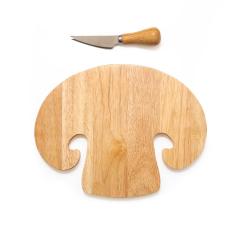 Platou lemn cu cutit - Mushroom Cutting Board & Knife