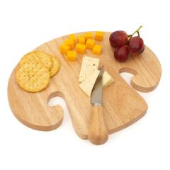 Platou lemn cu cutit - Mushroom Cutting Board & Knife