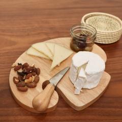 Platou lemn cu cutit - Mushroom Cutting Board & Knife