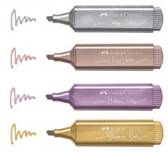 Set 4 evidentiatoare - Textmarker efect metalizat