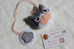 Semn de carte - Motan alb cu pete gri - Grig