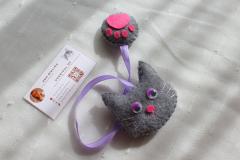 Semn de carte - Pisica gri ochi mov - Connie