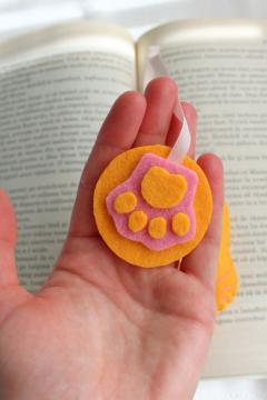 Semn de carte - Pisica portocalie - Dovleac