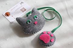 Semn de carte - Pisica gri ochi verzi - Suzie