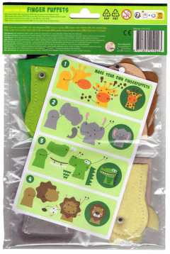 Marioneta pentru degete - Set 4 animalute safari
