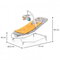Sezlong 3 in 1 pentru bebelusi - Felio 2, Forest Yellow