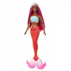 Papusa - Barbie Dreamtopia - Sirena cu par magenta si coada portocalie
