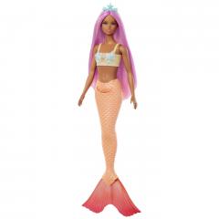 Papusa - Barbie Dreamtopia - Sirena cu parul roz si coada portocalie