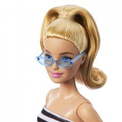 Papusa - Barbie Fashionista - Blonda cu parul prins in coada si fusta roz