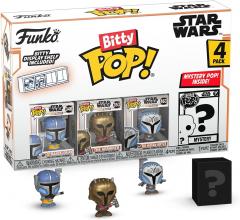 Set 4 figurine - Bitty Pop! Star Wars: The Mandalorian: Heavy Infantry Mandalorian, The Armorer, Bo-Katan Kryze, & Mystery Chase Figure