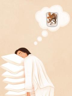 Print de arta - Cafeaua este inlocuitorul natural al somnului - Vara