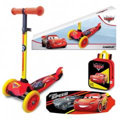 Trotineta cu 3 roti si ghiozdan - Cars