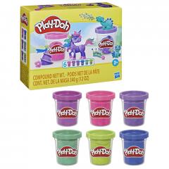 PLAY-DOH SET 6 CUTII PASTA MODELATOARE CU SCLIPICI