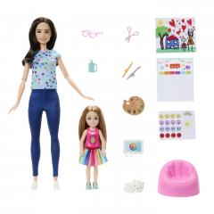Set 2 papusi si accesorii - Barbie You Can Be Anything - Terapeut in arta