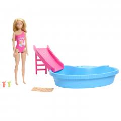 Papusa - Barbie blonda cu piscina