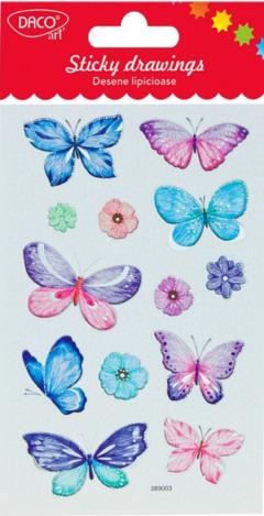 Set 10 stickere - Fluturi desene