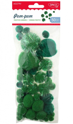 Accesorii craft - Pom-pom festiv verde