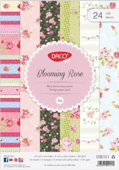 Set 24 coli hartie decorativa - Blooming Rose