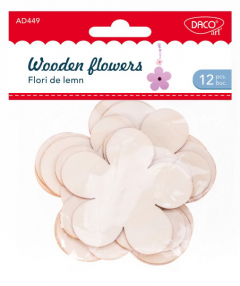 Accesorii craft - 12 flori de lemn