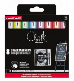 Set 8 markere cu creta lichida - Chalk - Multicolor