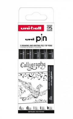 Set 2 linere si 3 markere - Uni Pin - Calligraphy