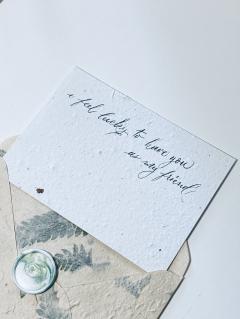 Felicitare plantabila cu plic si sigiliu - I feel lucky to have you as my friend