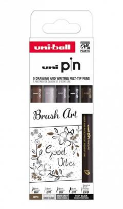 Set 5 markere - Uni Pin - Brush Art